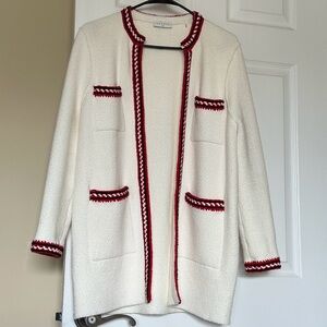 SANDRO Luce Chunky Cotton-blend Cardigan In Ecru